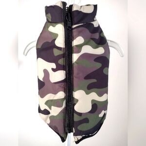 Reversible Soft Padded Vest Bomber Jacket Small Dog Clothes Green Camouf…
